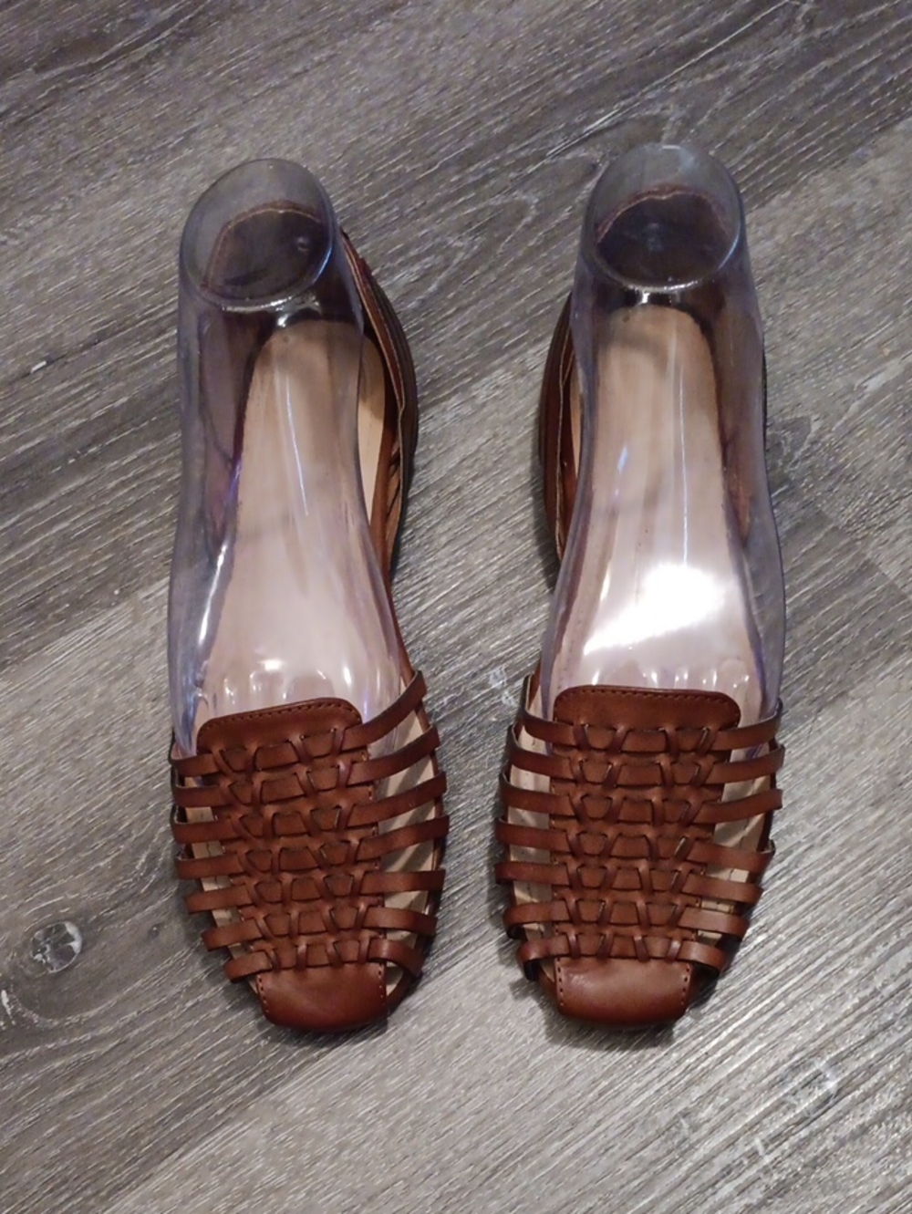 JustFab Preloved Brown Woven Slip-On Flats. 9.5 RUN LARGE LIKE A 10.